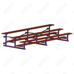Jaypro Sports Bleacher - 3 Row - Tip & Roll, Single Foot Plank, Powder Coated - 15' L (BLCH-3TRGPC)