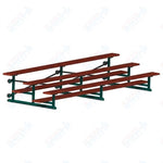 Jaypro Sports Bleacher - 3 Row - Tip & Roll, Single Foot Plank, Powder Coated - 15' L (BLCH-3TRGPC)