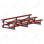 Jaypro Sports Bleacher - 3 Row - Tip & Roll, Single Foot Plank, Powder Coated - 15' L (BLCH-3TRGPC)