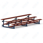 Jaypro Sports Bleacher - 3 Row - Tip & Roll, Single Foot Plank, Powder Coated - 15' L (BLCH-3TRGPC)