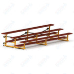 Jaypro Sports Bleacher - 3 Row - Tip & Roll, Single Foot Plank, Powder Coated - 15' L (BLCH-3TRGPC)