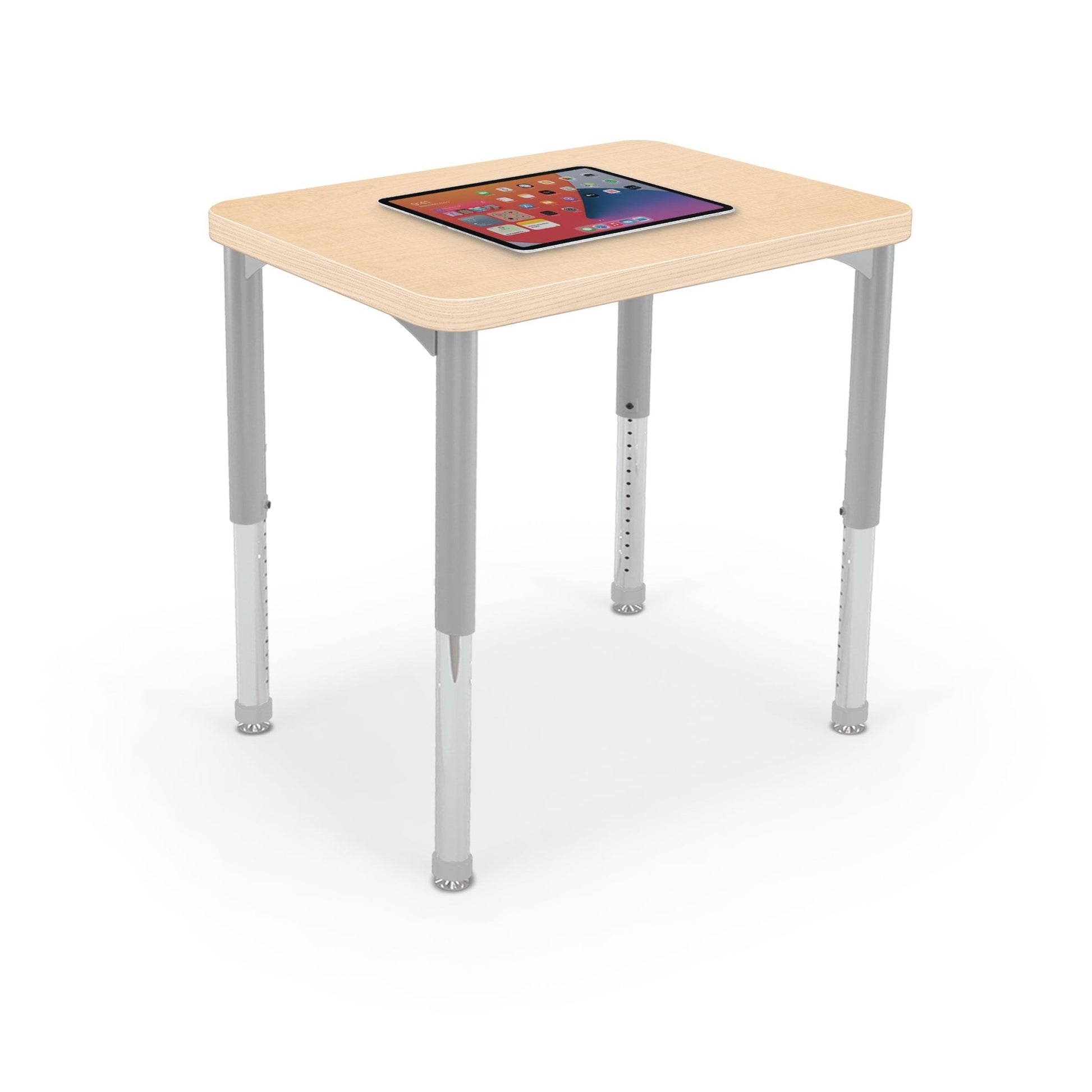 Mooreco Hierarchy Rectangle Snap Desk with Platinum Legs and Adjustable Height (MOR - 10431X - XXXX) - SchoolOutlet