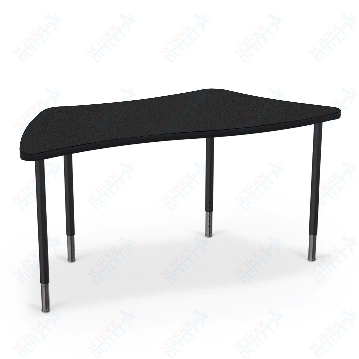 Mooreco Creator Configurable Tables - Trapezoid - Black Edgeband - Black Legs (Mooreco 1633J1) - SchoolOutlet