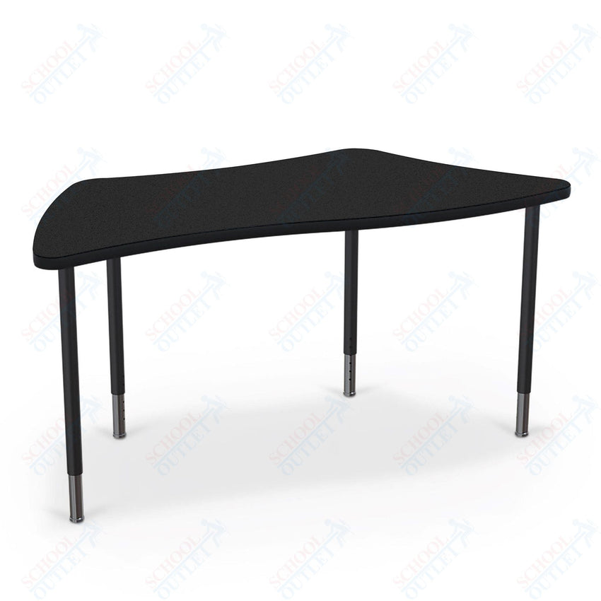 Mooreco Creator Configurable Tables - Trapezoid - Black Edgeband - Black Legs (Mooreco 1633J1) - SchoolOutlet