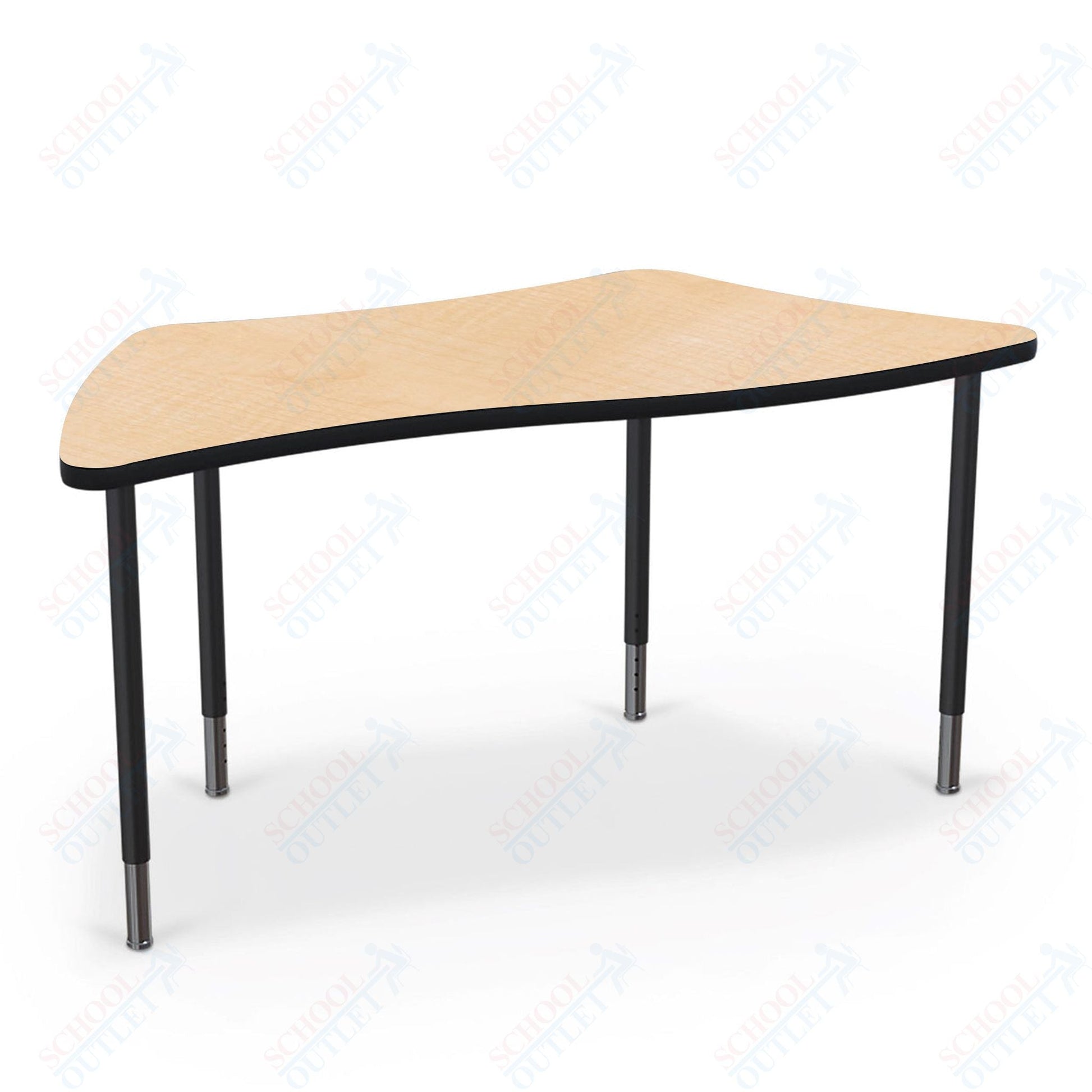 Mooreco Creator Configurable Tables - Trapezoid - Black Edgeband - Black Legs (Mooreco 1633J1) - SchoolOutlet