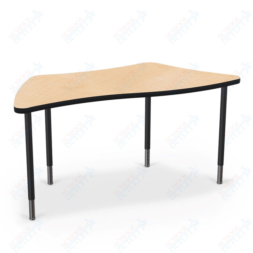 Mooreco Creator Configurable Tables - Trapezoid - Black Edgeband - Black Legs (Mooreco 1633J1) - SchoolOutlet