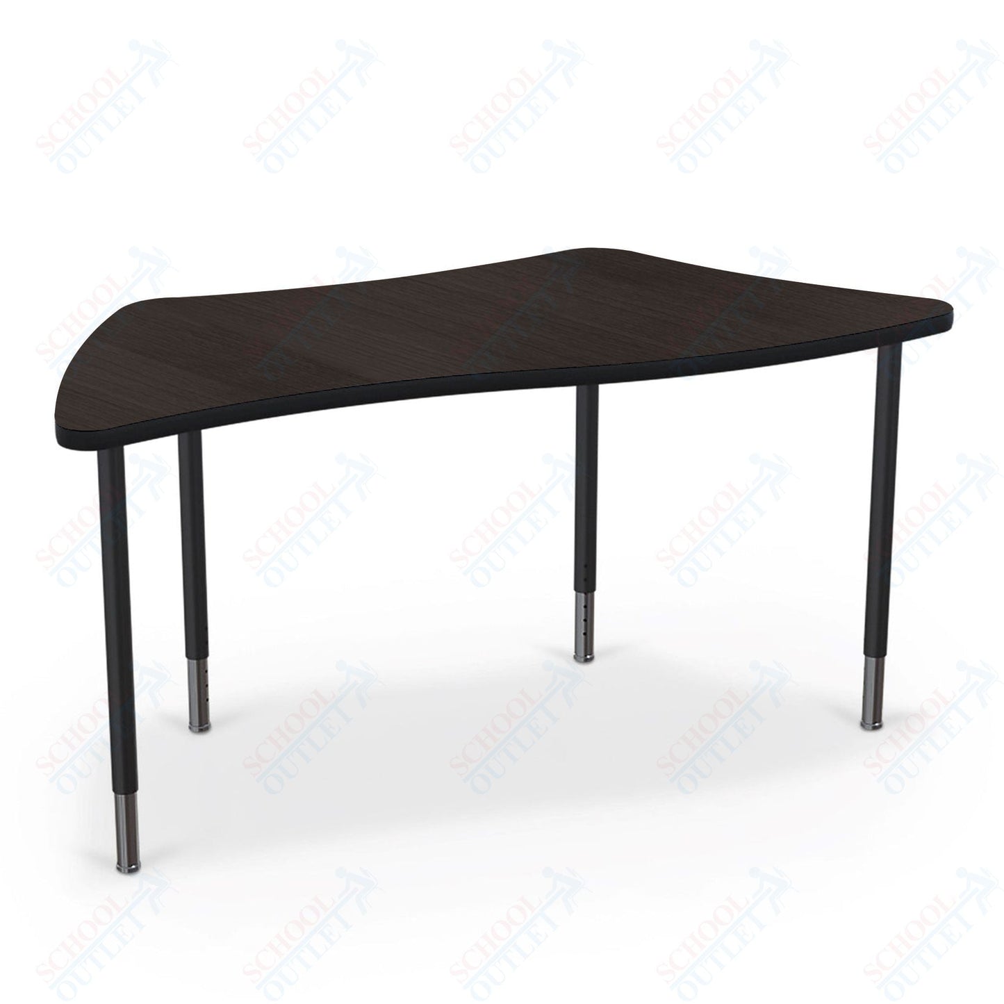 Mooreco Creator Configurable Tables - Trapezoid - Black Edgeband - Black Legs (Mooreco 1633J1) - SchoolOutlet