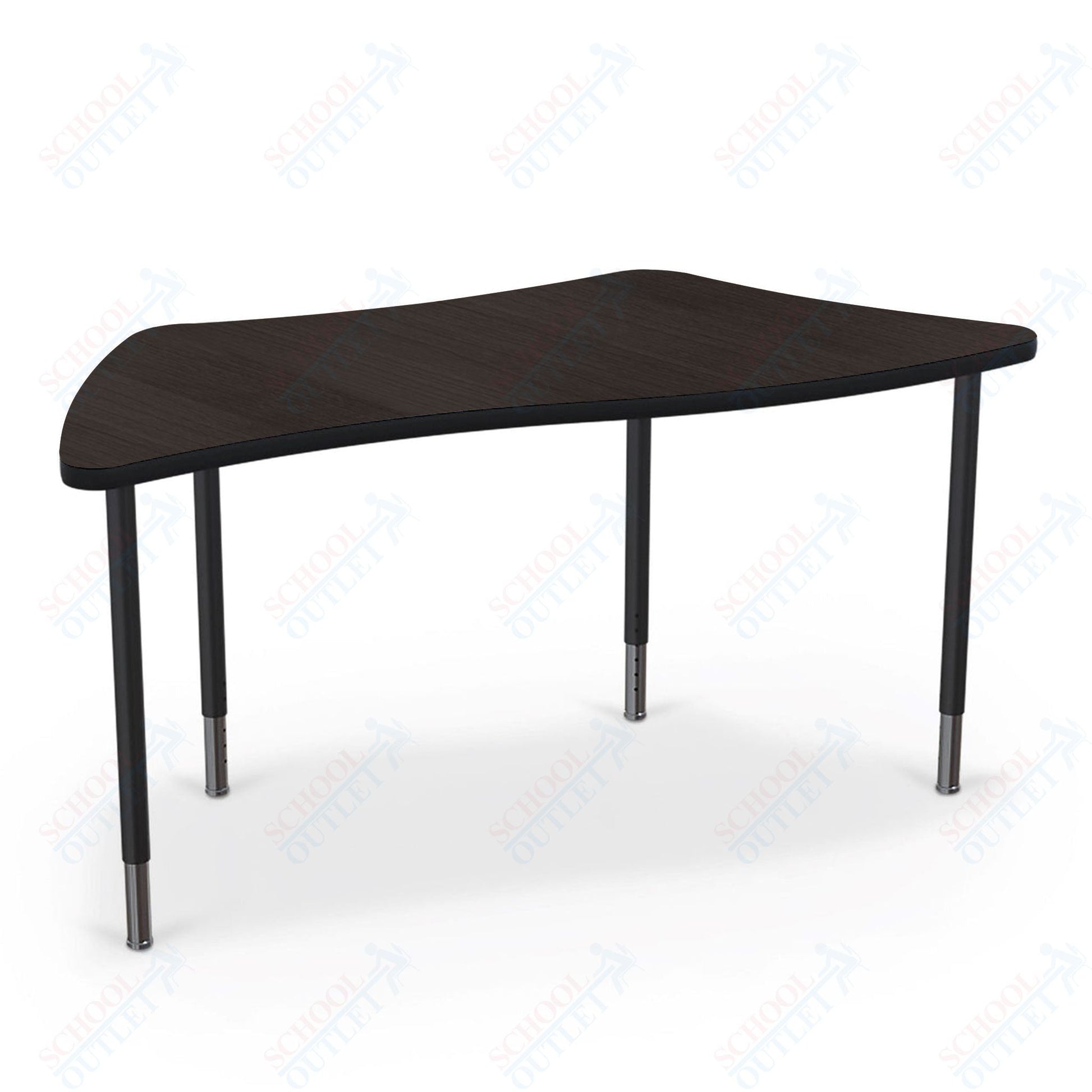 Mooreco Creator Configurable Tables - Trapezoid - Black Edgeband - Black Legs (Mooreco 1633J1) - SchoolOutlet