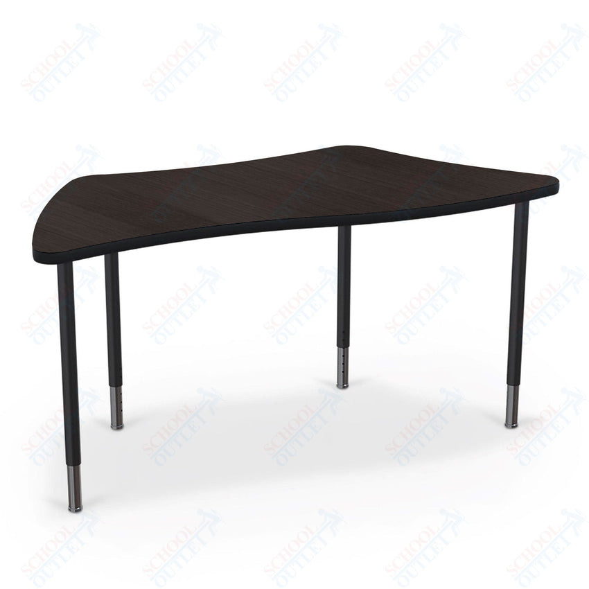 Mooreco Creator Configurable Tables - Trapezoid - Black Edgeband - Black Legs (Mooreco 1633J1) - SchoolOutlet