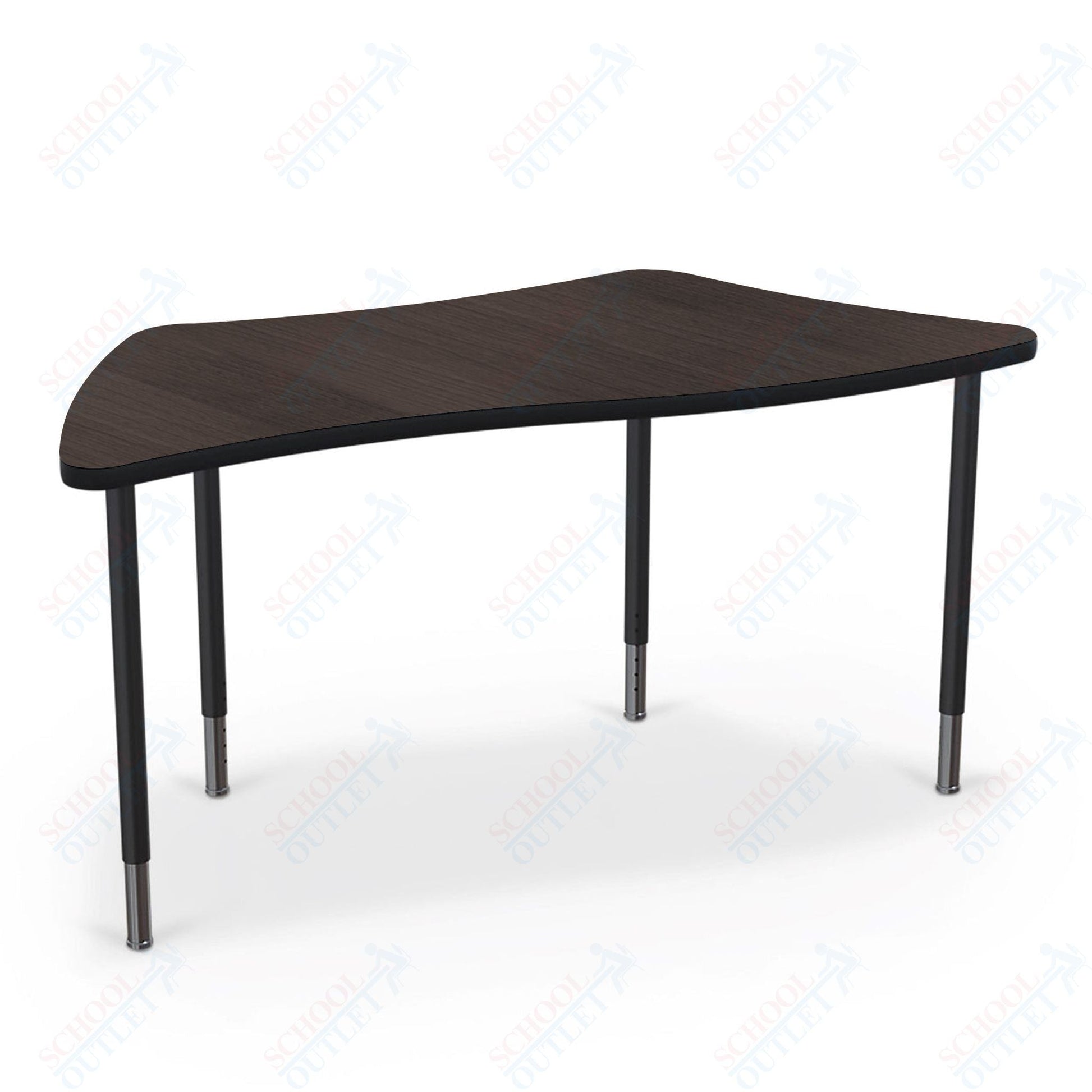 Mooreco Creator Configurable Tables - Trapezoid - Black Edgeband - Black Legs (Mooreco 1633J1) - SchoolOutlet