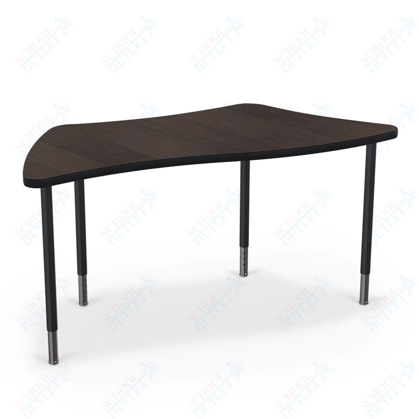 Mooreco Creator Configurable Tables - Trapezoid - Black Edgeband - Black Legs (Mooreco 1633J1) - SchoolOutlet