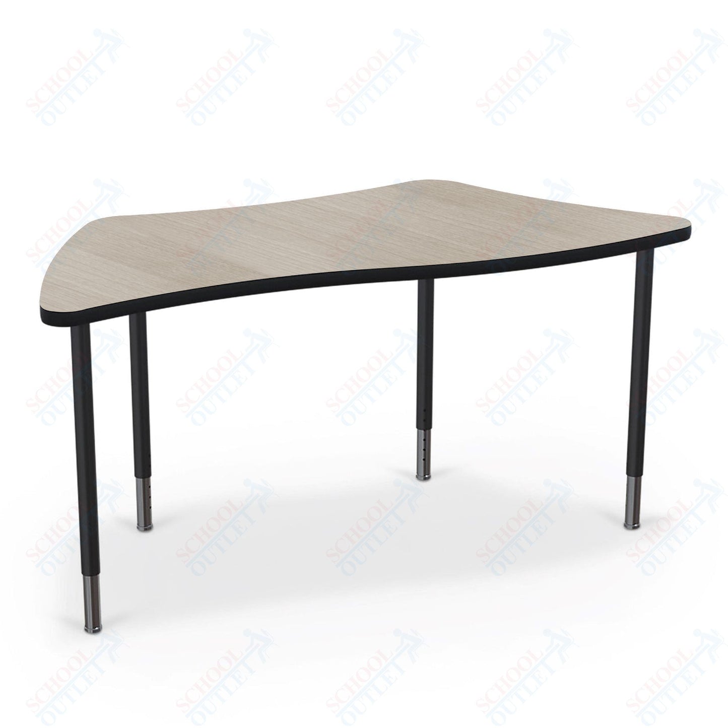 Mooreco Creator Configurable Tables - Trapezoid - Black Edgeband - Black Legs (Mooreco 1633J1) - SchoolOutlet