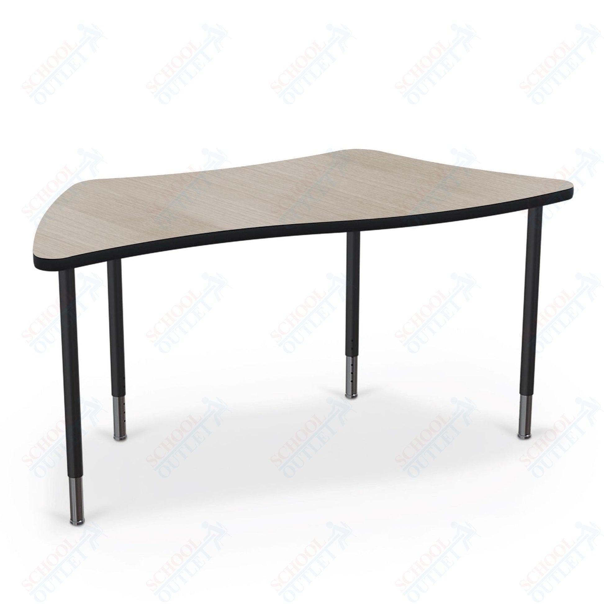 Mooreco Creator Configurable Tables - Trapezoid - Black Edgeband - Black Legs (Mooreco 1633J1) - SchoolOutlet