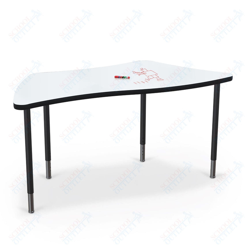 Mooreco Creator Configurable Tables - Trapezoid - Black Edgeband - Black Legs (Mooreco 1633J1) - SchoolOutlet
