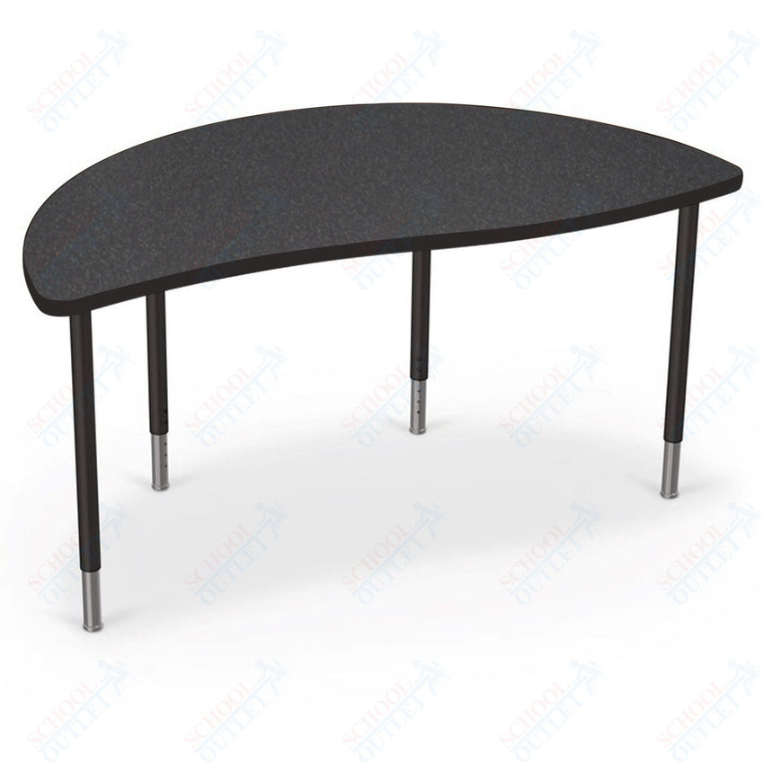 Mooreco Creator Configurable Tables - Half Round - Black Edgeband - Black Legs (Mooreco 1633N1) - SchoolOutlet