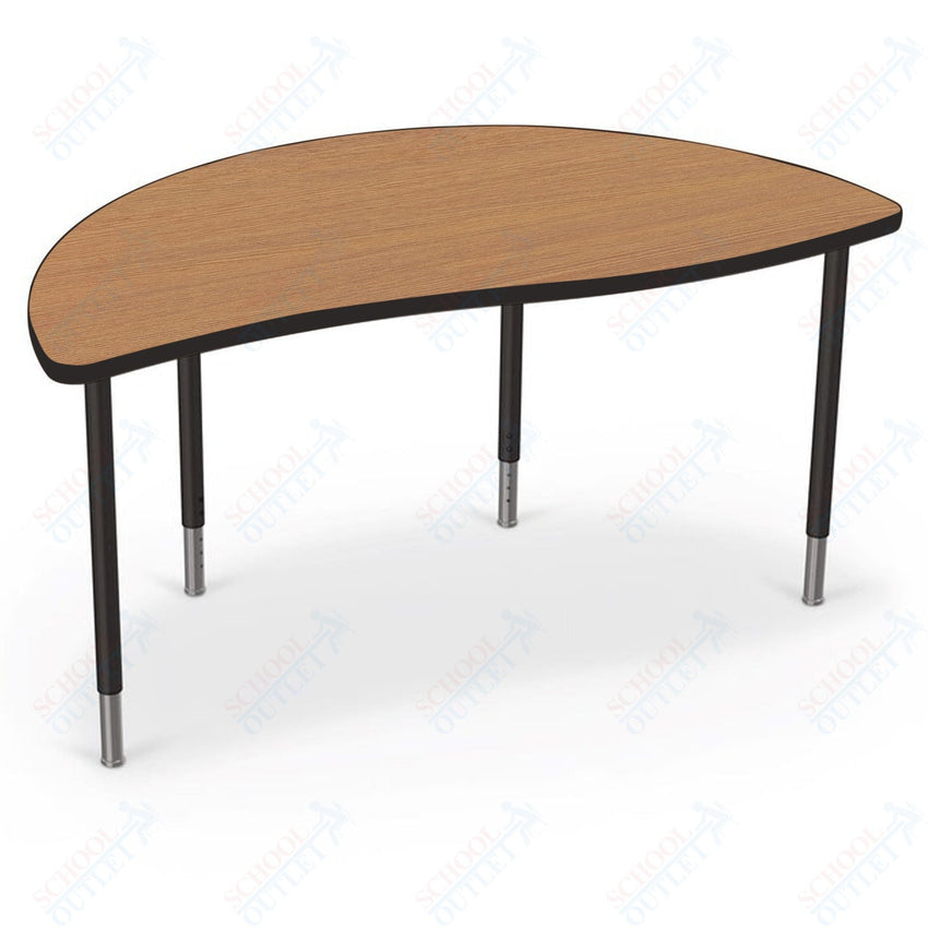 Mooreco Creator Configurable Tables - Half Round - Black Edgeband - Black Legs (Mooreco 1633N1) - SchoolOutlet