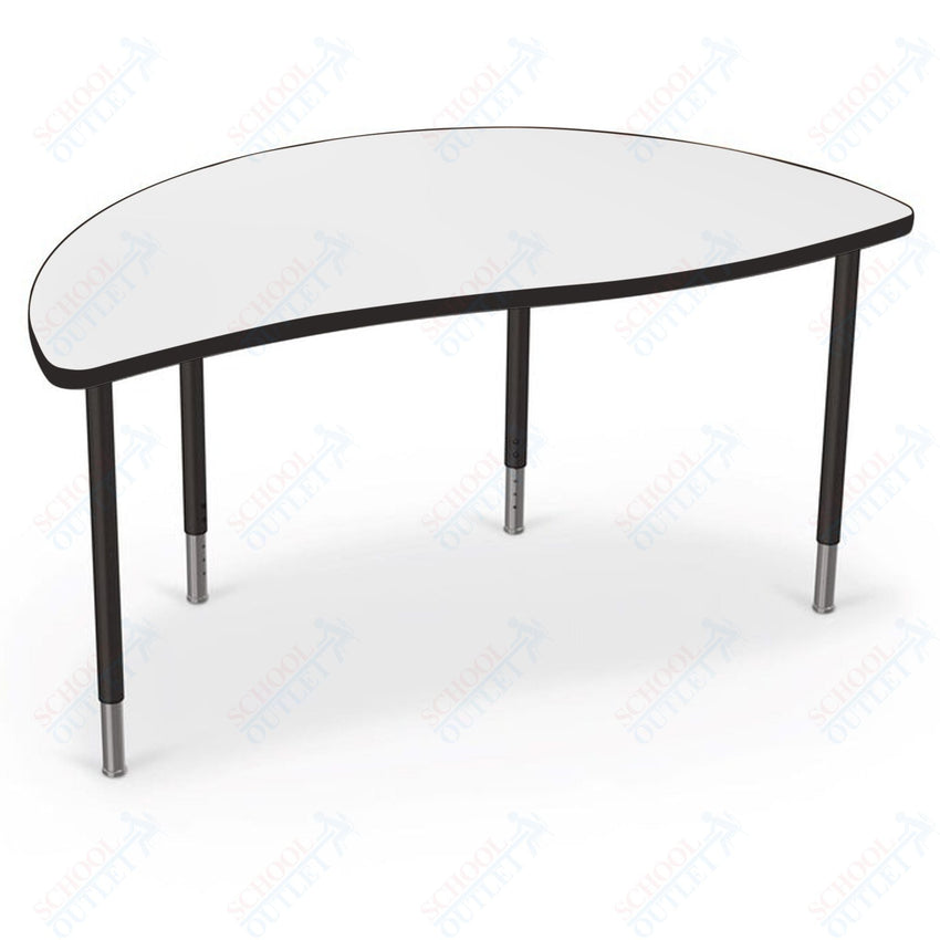 Mooreco Creator Configurable Tables - Half Round - Black Edgeband - Black Legs (Mooreco 1633N1) - SchoolOutlet