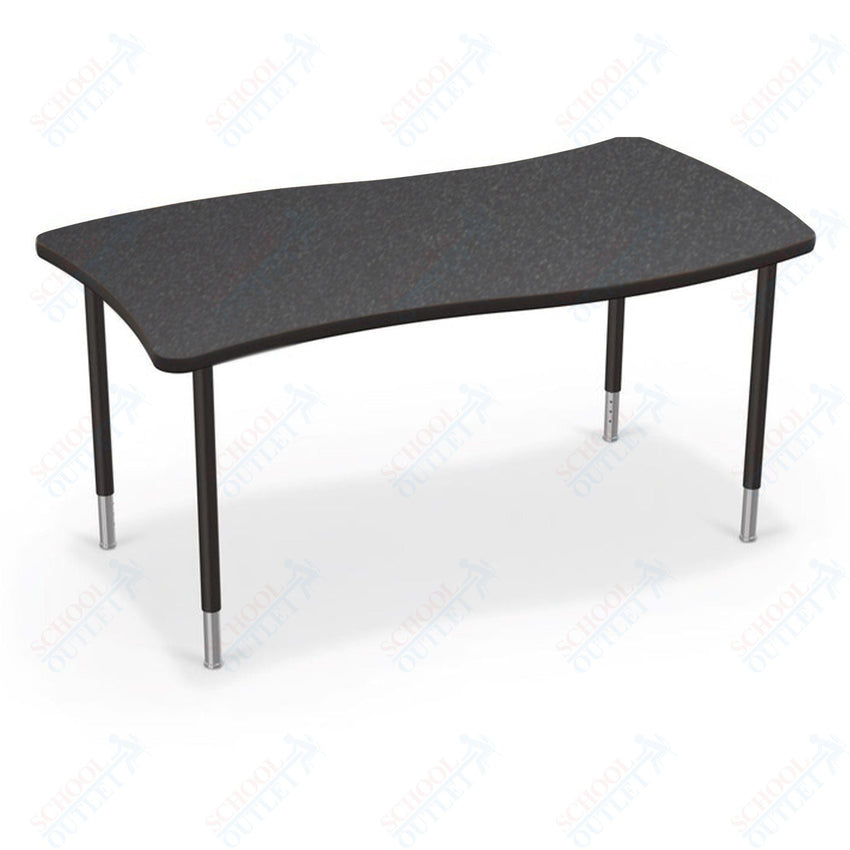 Mooreco Creator Configurable Tables - Rectangle - Black Edgeband - Black Legs (Mooreco 1633Q1) - SchoolOutlet