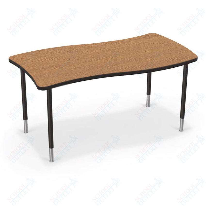 Mooreco Creator Configurable Tables - Rectangle - Black Edgeband - Black Legs (Mooreco 1633Q1) - SchoolOutlet