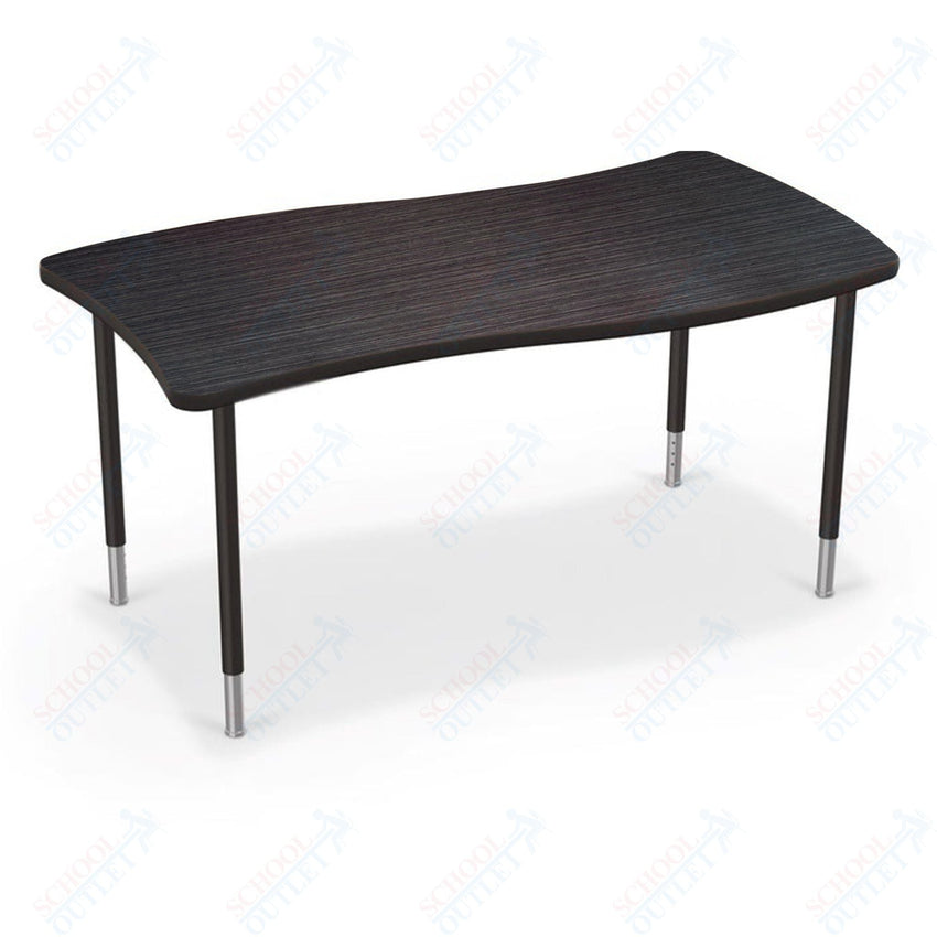 Mooreco Creator Configurable Tables - Rectangle - Black Edgeband - Black Legs (Mooreco 1633Q1) - SchoolOutlet