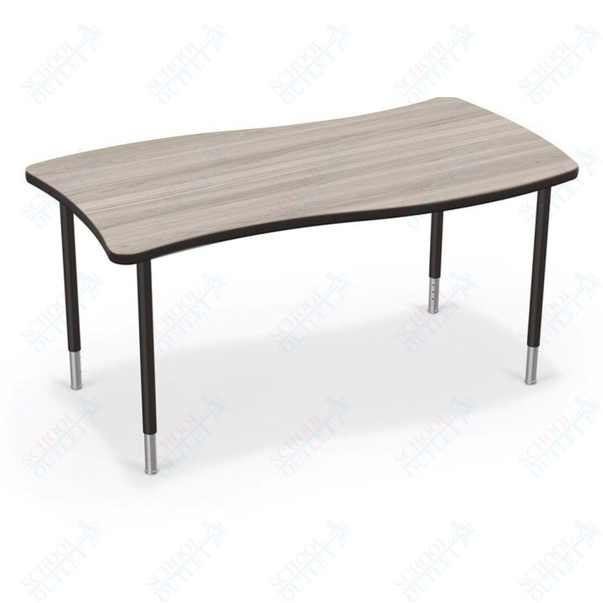 Mooreco Creator Configurable Tables - Rectangle - Black Edgeband - Black Legs (Mooreco 1633Q1) - SchoolOutlet