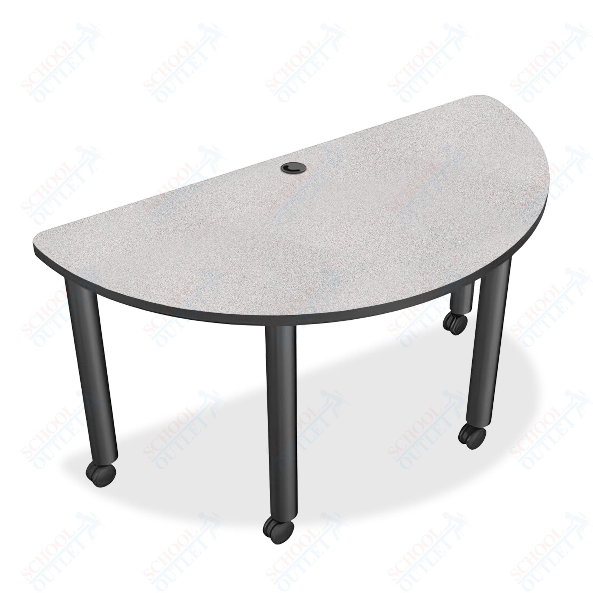 Mooreco Modular Conference Table - Half Round - 58"W x 29"D - Black Edgeband (Mooreco 27743) - SchoolOutlet