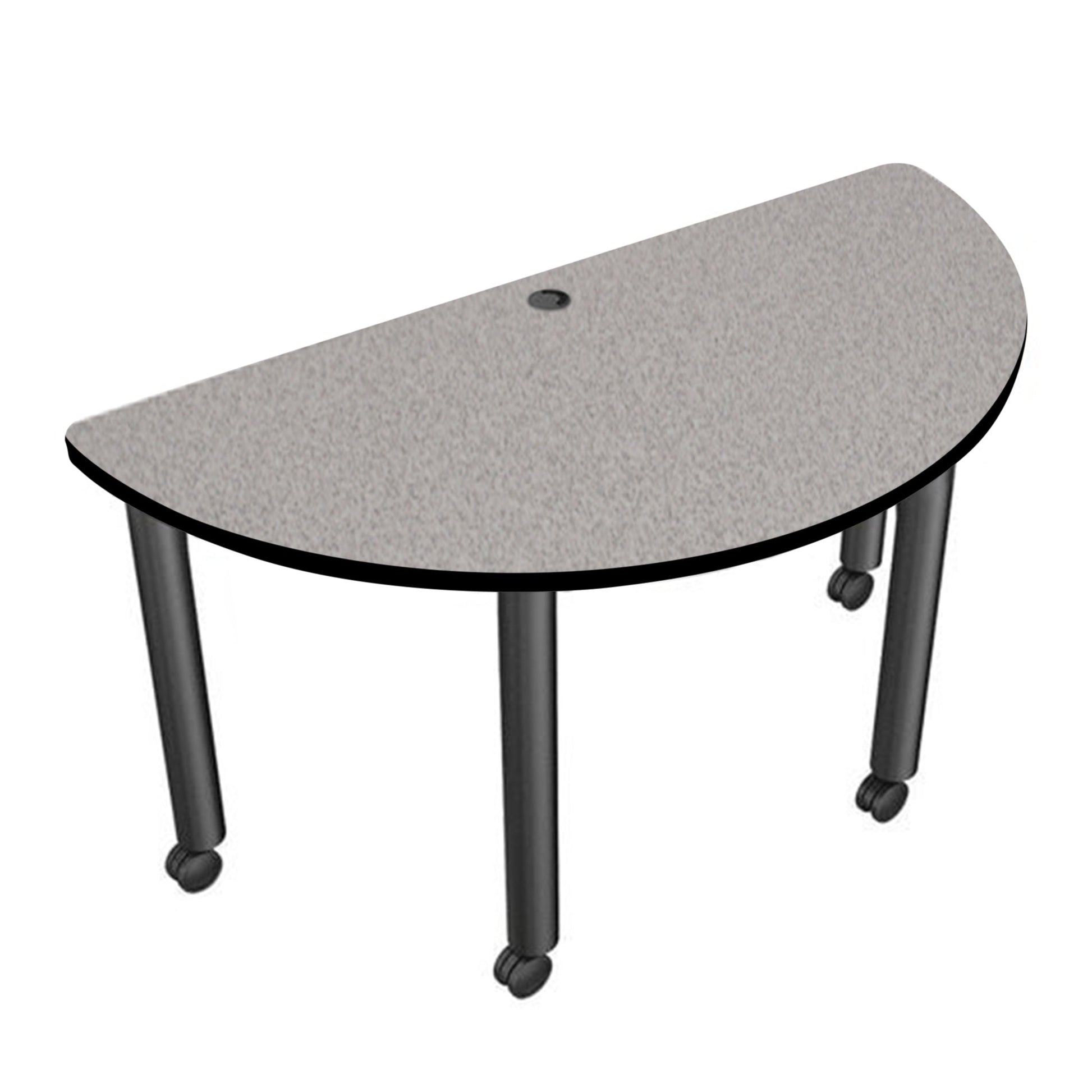 Mooreco Modular Conference Table - Half Round - 58"W x 29"D - Black Edgeband (Mooreco 27743) - SchoolOutlet