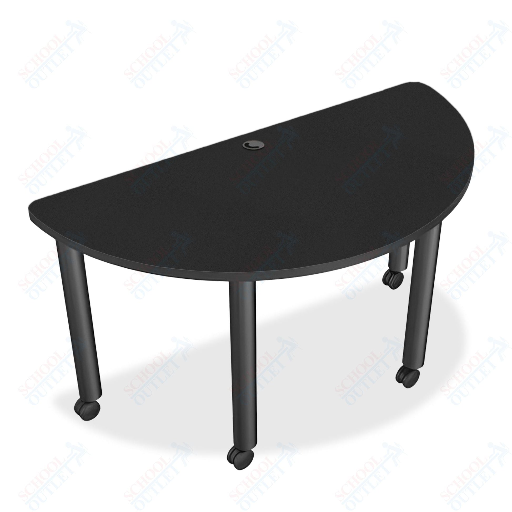Mooreco Modular Conference Table - Half Round - 58"W x 29"D - Black Edgeband (Mooreco 27743) - SchoolOutlet