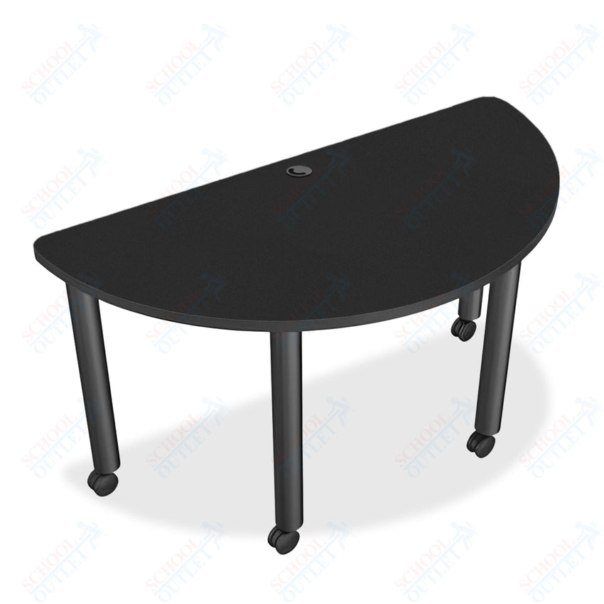 Mooreco Modular Conference Table - Half Round - 58"W x 29"D - Black Edgeband (Mooreco 27743) - SchoolOutlet