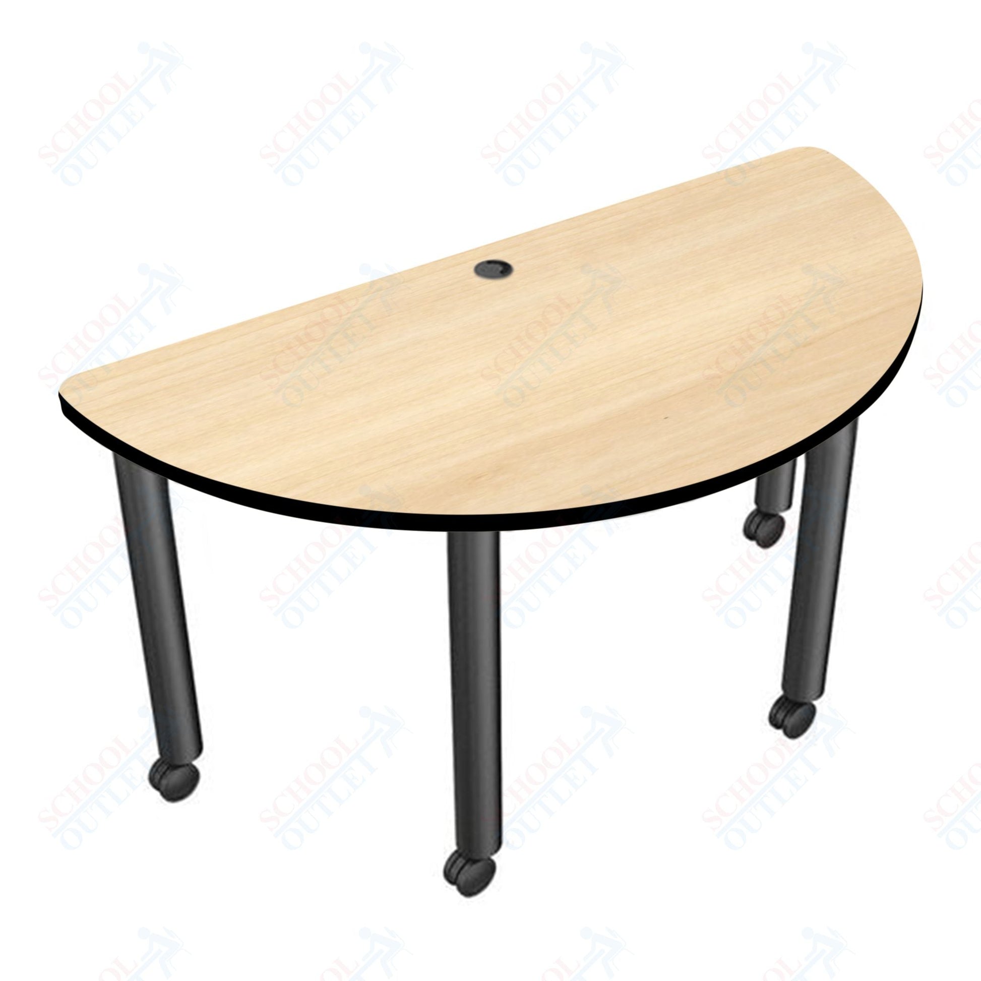 Mooreco Modular Conference Table - Half Round - 58"W x 29"D - Black Edgeband (Mooreco 27743) - SchoolOutlet