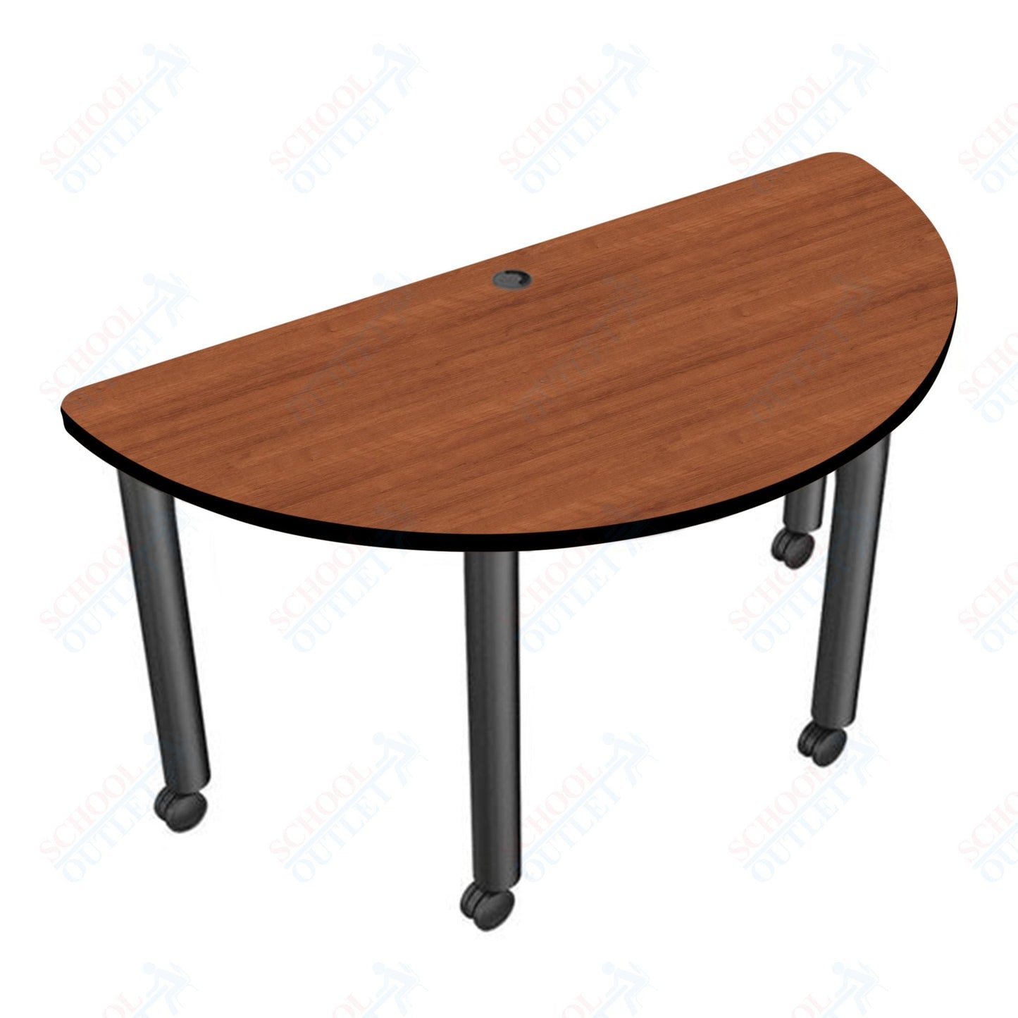 Mooreco Modular Conference Table - Half Round - 58"W x 29"D - Black Edgeband (Mooreco 27743) - SchoolOutlet