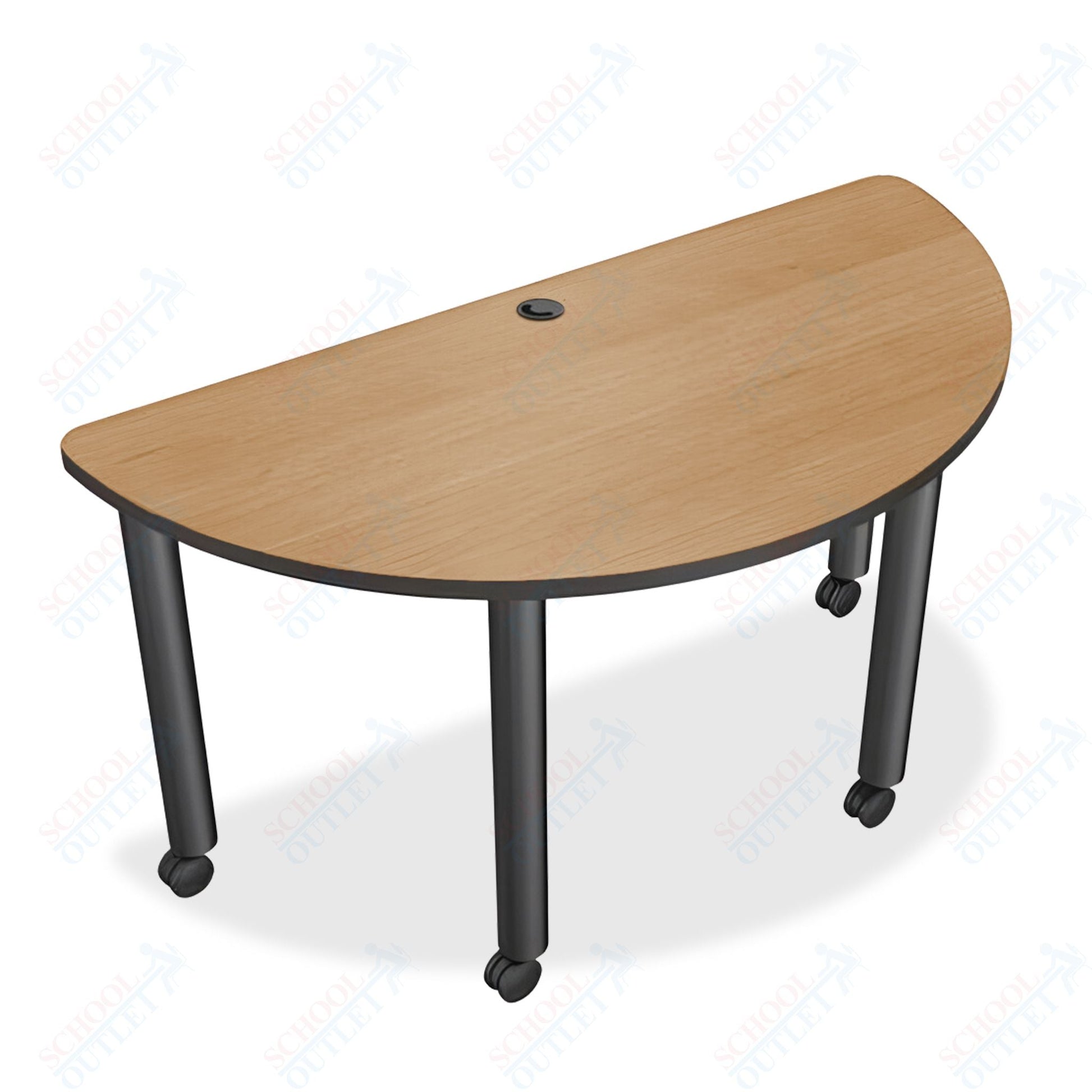 Mooreco Modular Conference Table - Half Round - 58"W x 29"D - Black Edgeband (Mooreco 27743) - SchoolOutlet