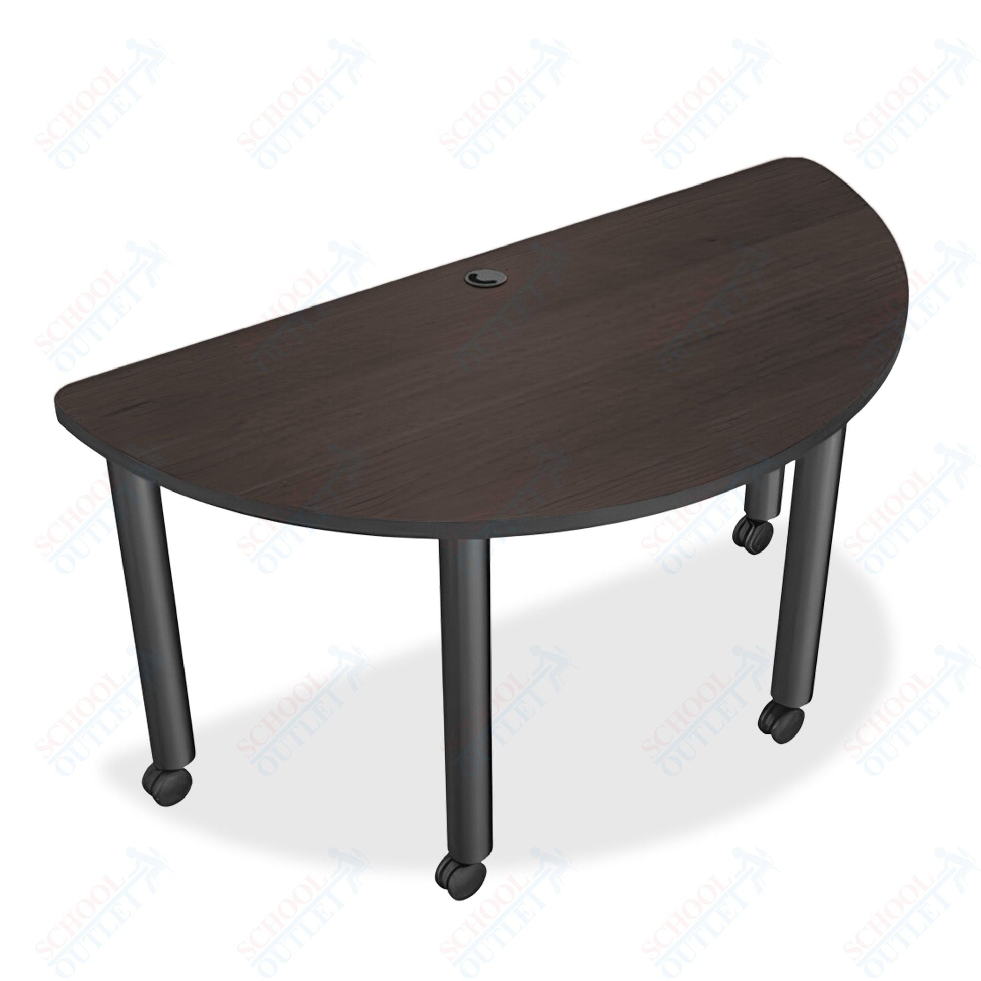 Mooreco Modular Conference Table - Half Round - 58"W x 29"D - Black Edgeband (Mooreco 27743) - SchoolOutlet