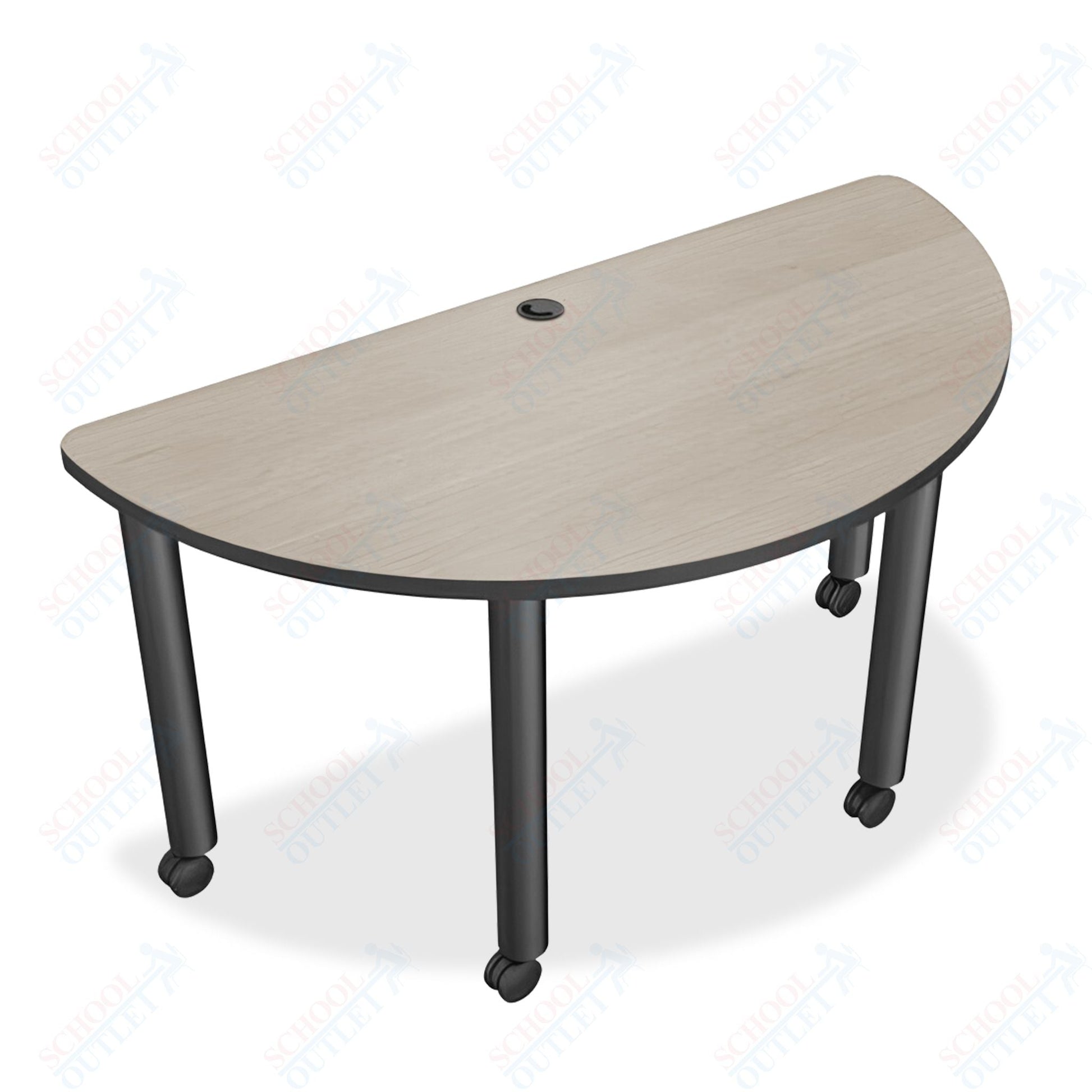 Mooreco Modular Conference Table - Half Round - 58"W x 29"D - Black Edgeband (Mooreco 27743) - SchoolOutlet