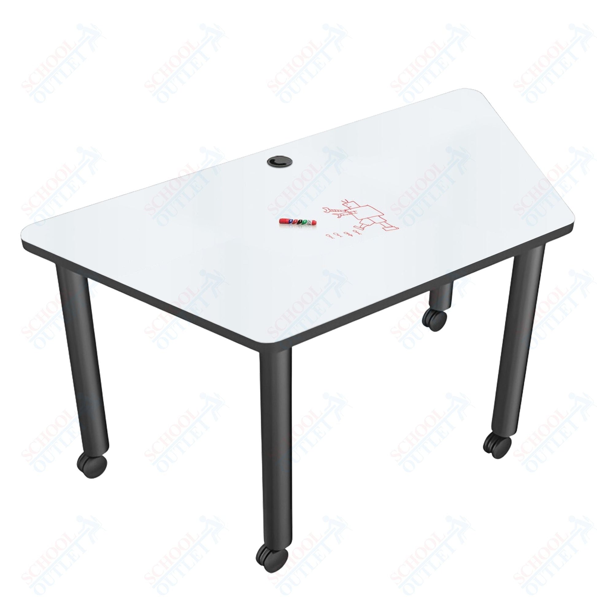 Mooreco Modular Conference Table - Trapezoid - 58"W x 29"D - Black Edgeband (Mooreco 27744) - SchoolOutlet
