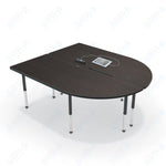 Mooreco 6' MediaSpace - Split Piece D - Shape AV Table - Black Legs and Black Edgeband (Mooreco 27755) - SchoolOutlet