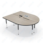 Mooreco 6' MediaSpace - Split Piece D - Shape AV Table - Black Legs and Black Edgeband (Mooreco 27755) - SchoolOutlet