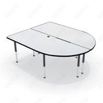 Mooreco 6' MediaSpace - Split Piece D - Shape AV Table - Black Legs and Black Edgeband (Mooreco 27755) - SchoolOutlet