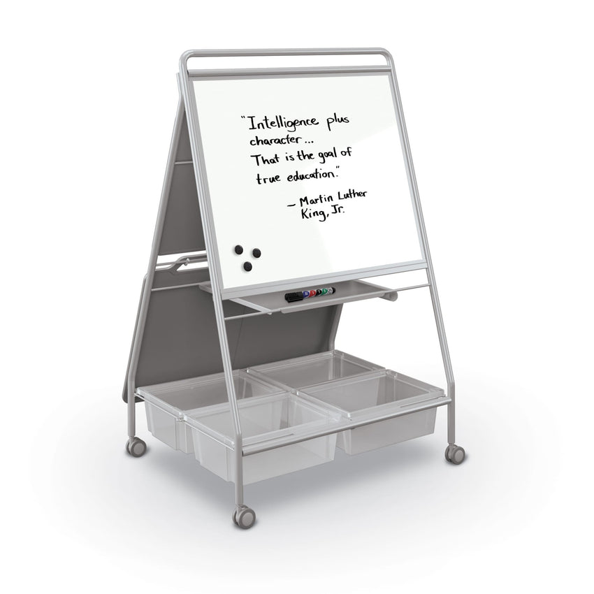 Mooreco Mobile Teacher's Learning Centre TLC - 2 Platinum - 56.7"H × 25.6"W × 28.3"D (35362) - SchoolOutlet