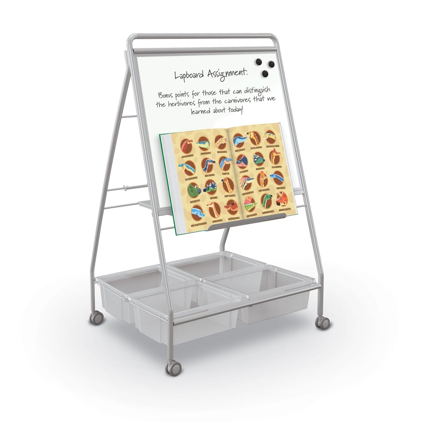 Mooreco Mobile Teacher's Learning Centre TLC - 2 Platinum - 56.7"H × 25.6"W × 28.3"D (35362) - SchoolOutlet