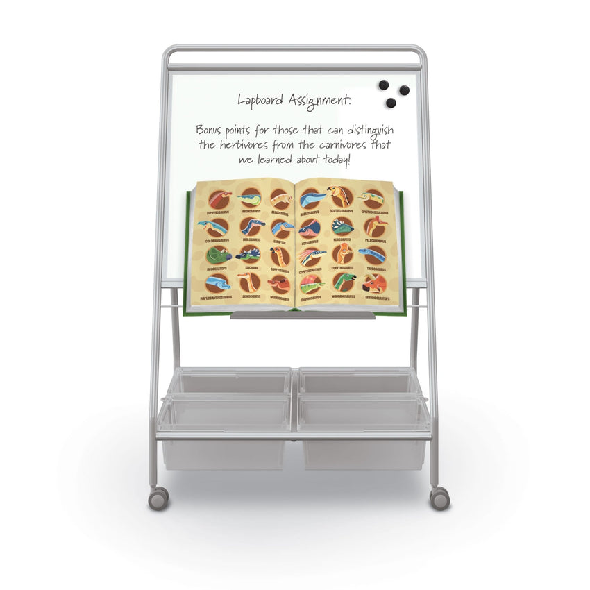 Mooreco Mobile Teacher's Learning Centre TLC - 2 Platinum - 56.7"H × 25.6"W × 28.3"D (35362) - SchoolOutlet