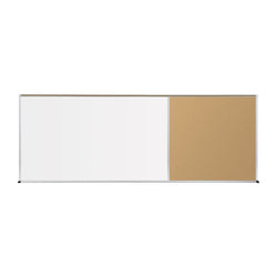 Mooreco Combination Board - Porcelain Steel Markerboard and Natural Cork Tackboard (Type E)