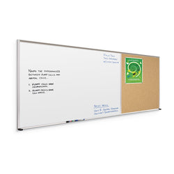 Mooreco Combination Board - Porcelain Steel Markerboard and Natural Cork Tackboard (Type E)
