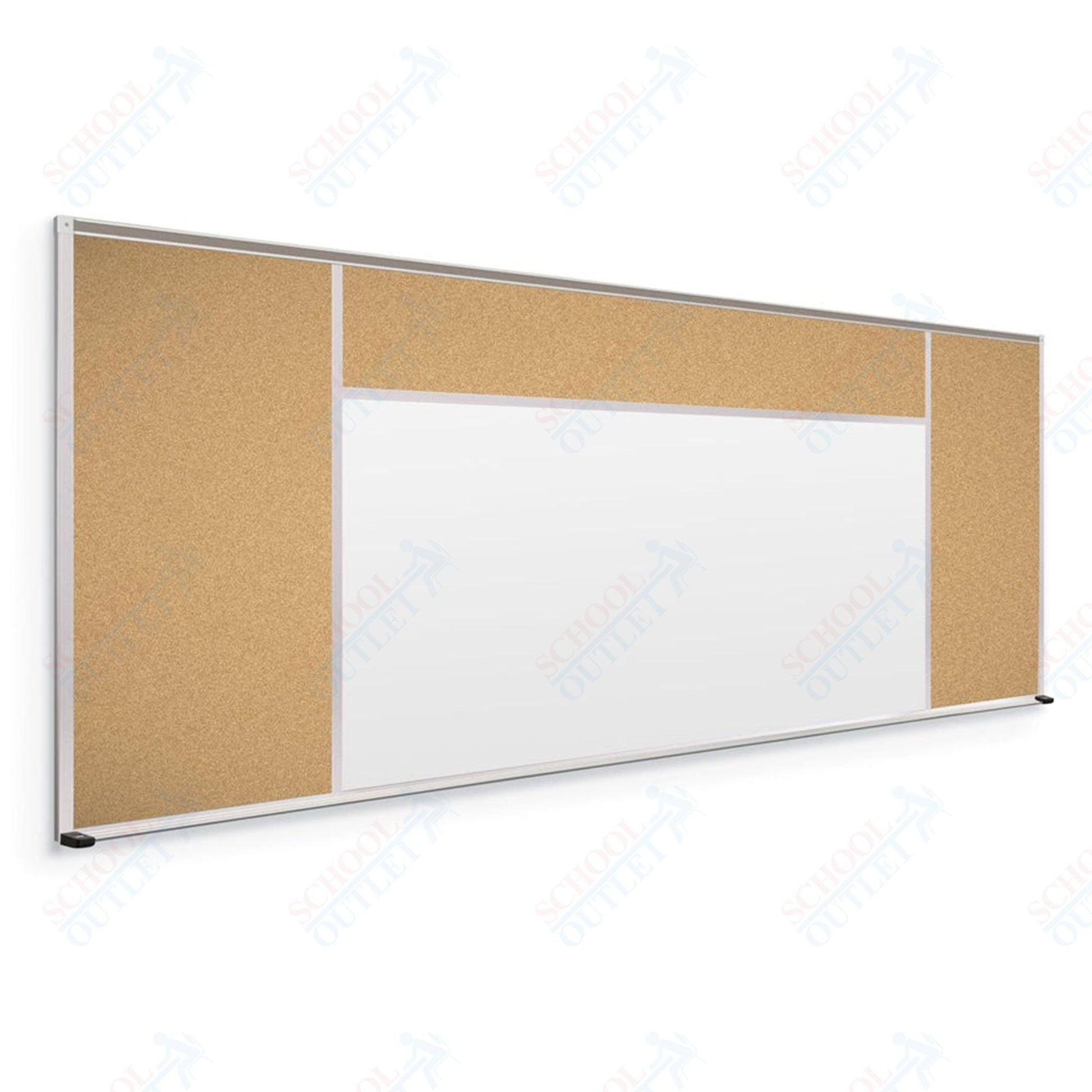 Mooreco Combination Board - Porcelain Steel Markerboard and Natural Cork Tackboard (Type H) - SchoolOutlet