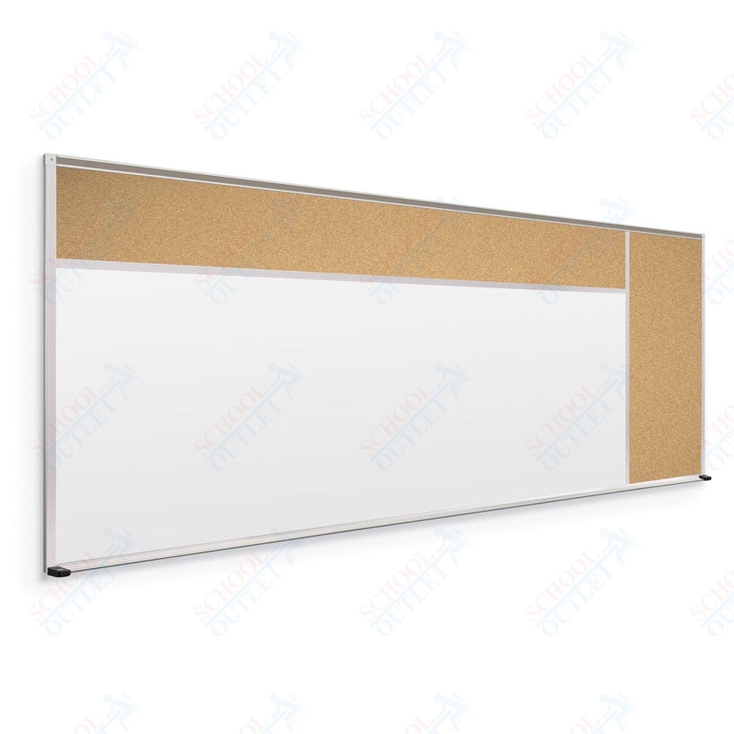 Mooreco Combination Board - Porcelain Steel Markerboard and Natural Cork Tackboard (Type D) - SchoolOutlet