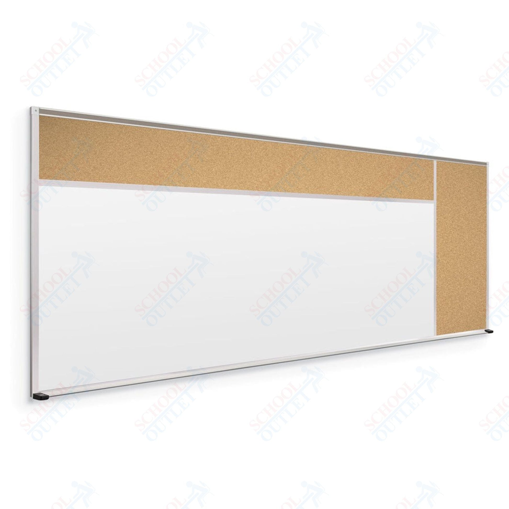 Mooreco Combination Board - Porcelain Steel Markerboard and Natural Cork Tackboard (Type D) - SchoolOutlet