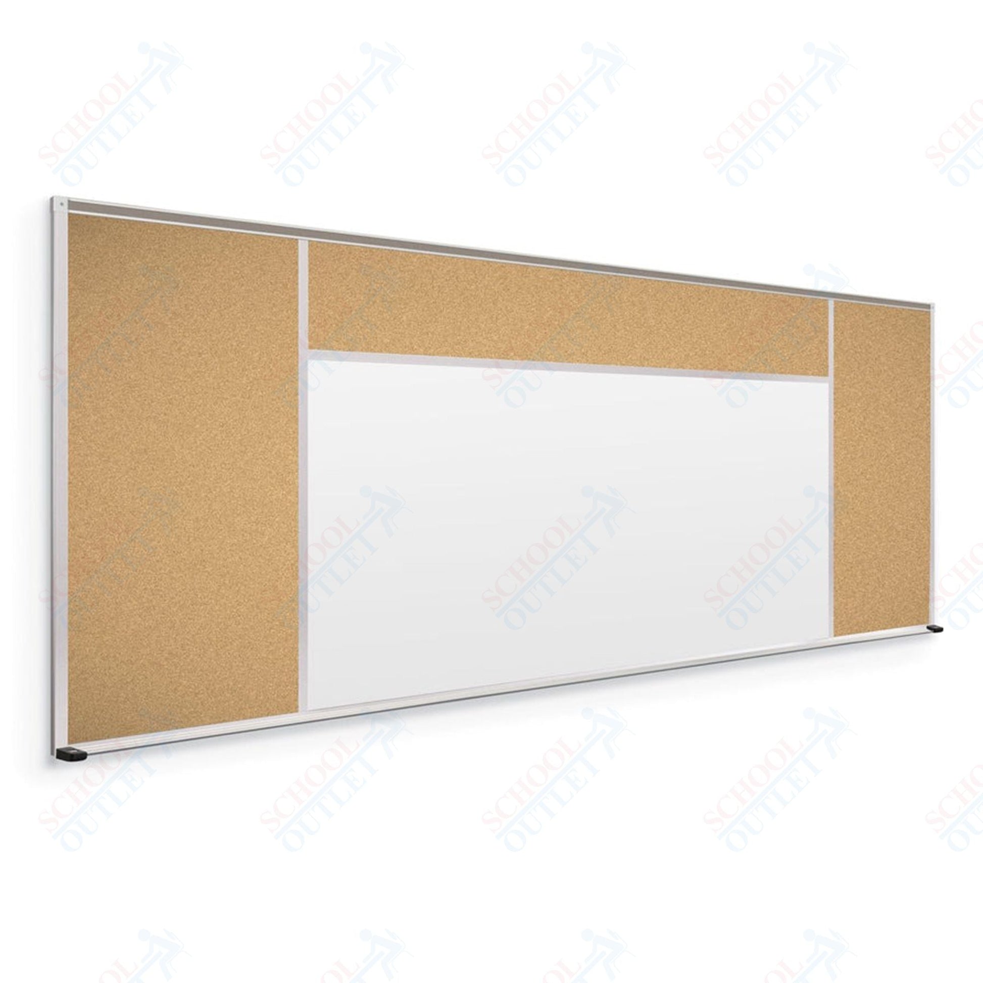 Mooreco Combination Board - Porcelain Steel Markerboard and Natural Cork Tackboard (Type H) - SchoolOutlet