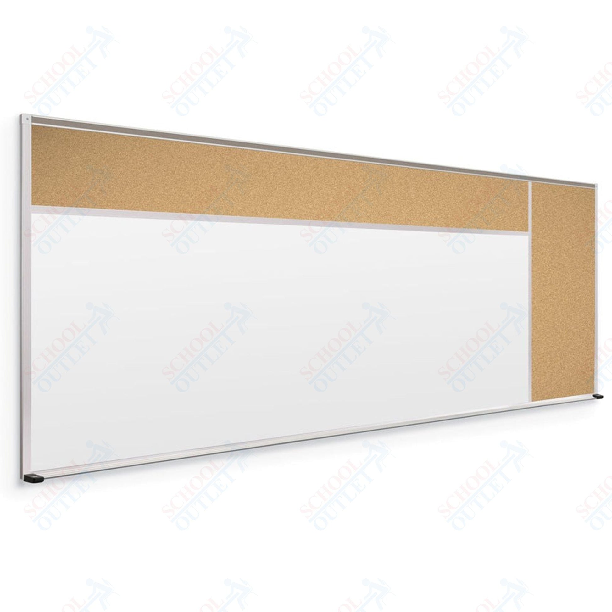 Mooreco Combination Board - Porcelain Steel Markerboard and Natural Cork Tackboard (Type D) - SchoolOutlet