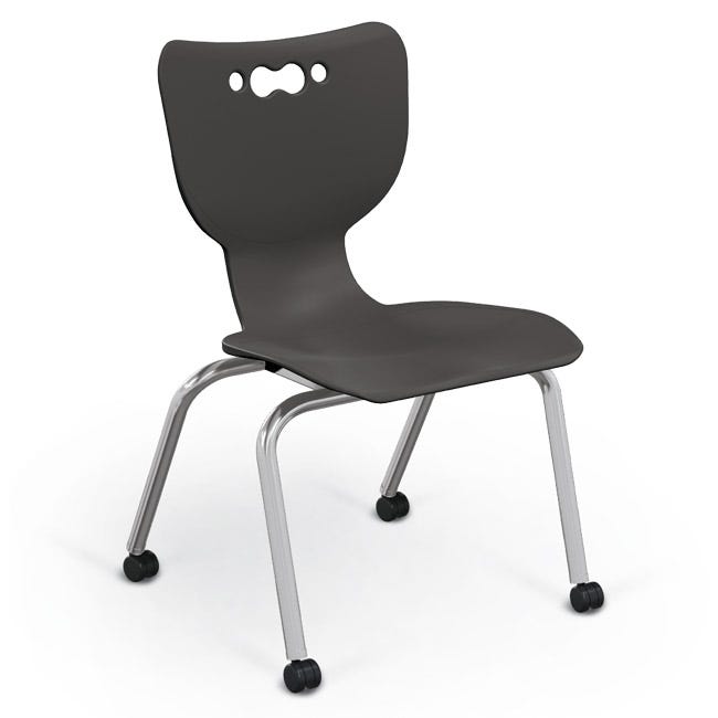 Mooreco Hierarchy 4-Leg Caster Chair Ergonomic design w/ Hard Casters - 16" - 54316 - SchoolOutlet
