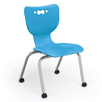 Mooreco Hierarchy 4-Leg Caster Chair Ergonomic design w/ Hard Casters - 16" - 54316 - SchoolOutlet